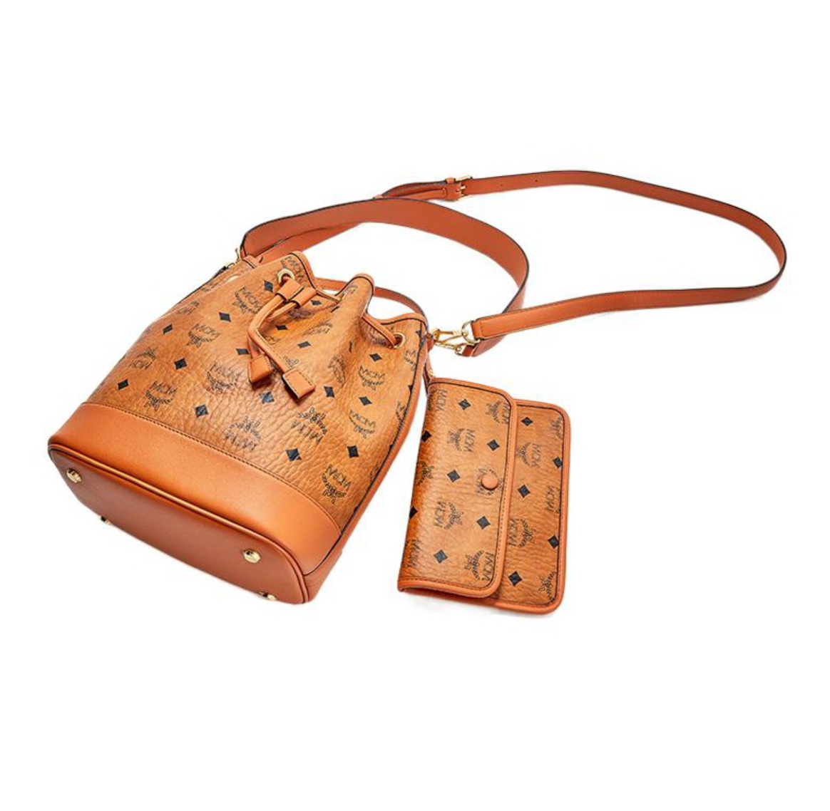 Túi MCM Dessau Drawstring Bag In Visetos ‘Beige’ MWDCSDU02CO001 - Ảnh 2