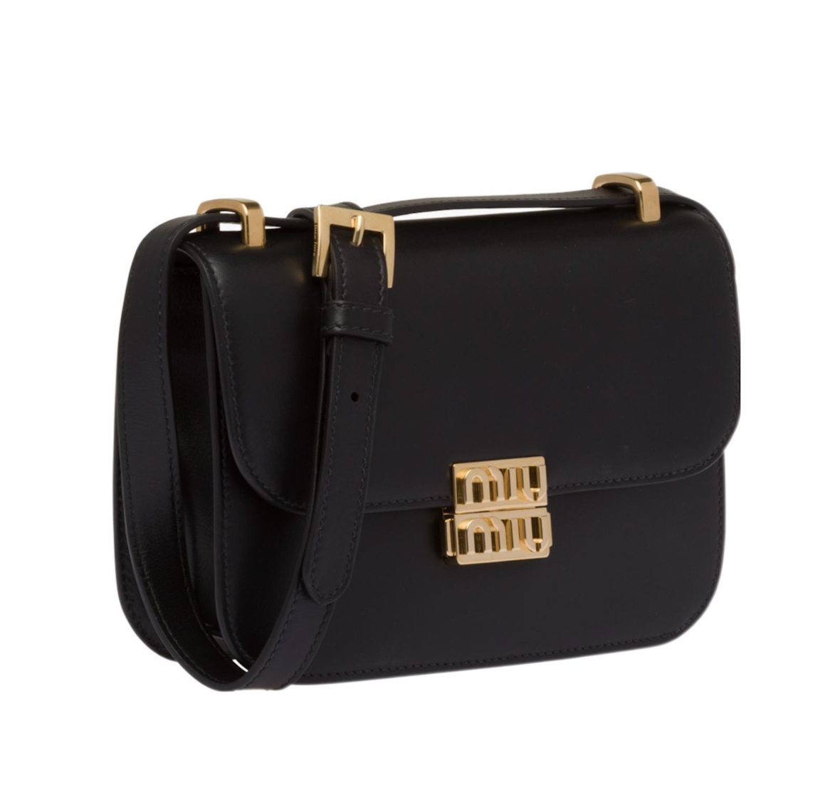 Túi Miu Miu Logo Snap Lock ‘Black’ 5BD254-2AIX-F0002 - Ảnh 3