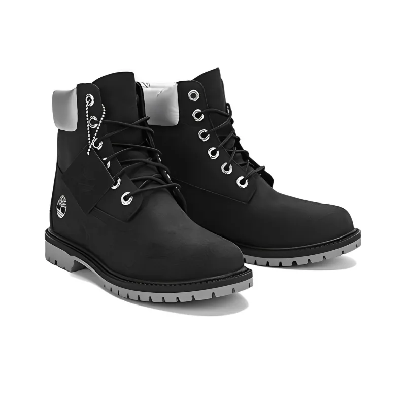 Giày Timberland 6 Inch Heritage Cupsole Waterproof Boots 'Black Nubuck With Silver Collar' A5MAVW - Ảnh 3