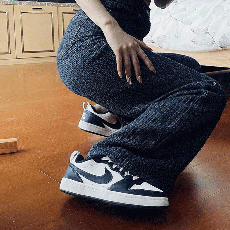 Giày Nike Court Borough Low 2 White Navy (GS) BQ5448-107 - Ảnh 4