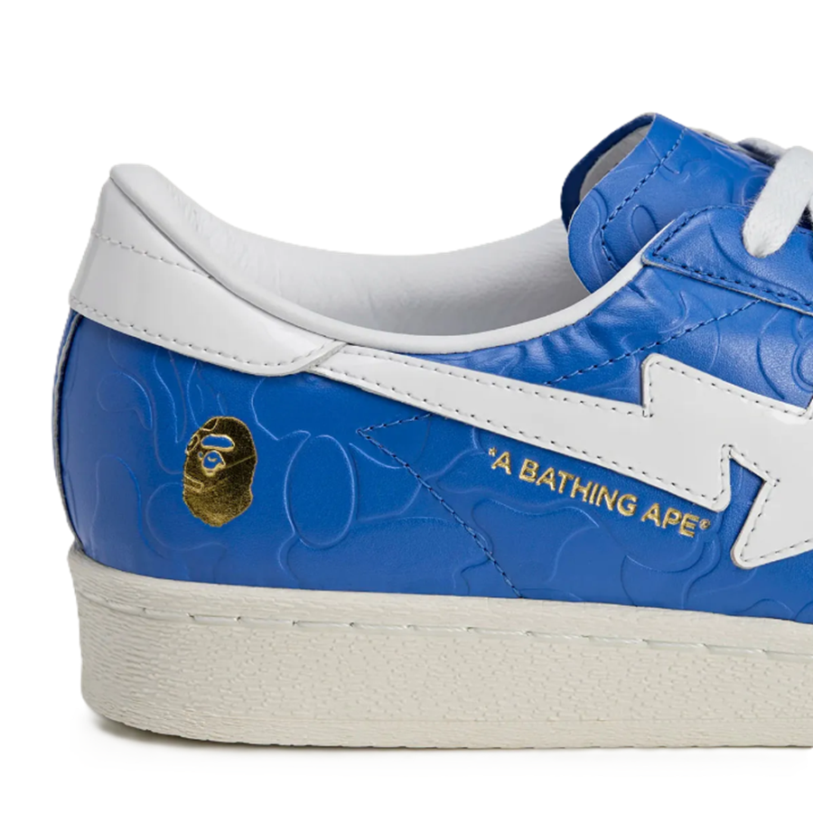 Giày Adidas Superstar Vintage Bape 'Blue White' JR2702 - Ảnh 5
