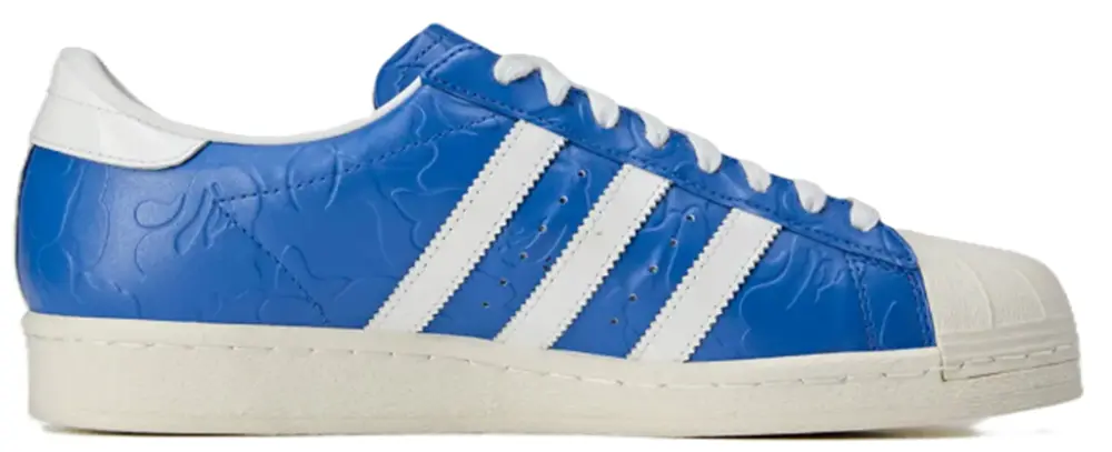 Giày Adidas Superstar Vintage Bape 'Blue White' JR2702