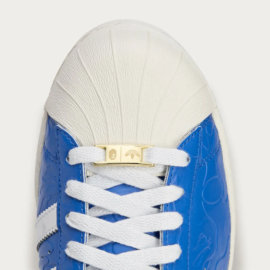 Giày Adidas Superstar Vintage Bape 'Blue White' JR2702 - Ảnh 4