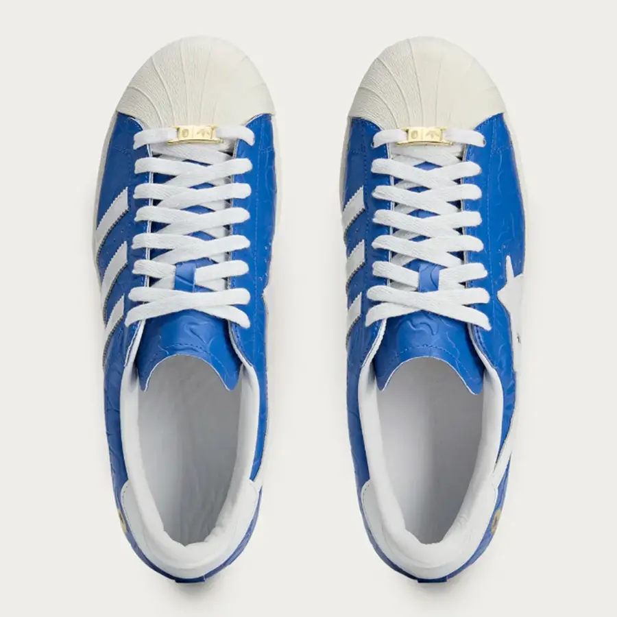 Alternative view of Giày Adidas Superstar Vintage Bape 'Blue White' JR2702