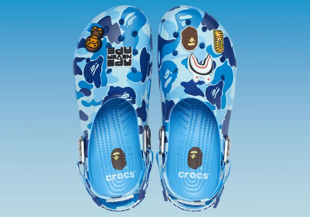 Dép Crocs Classic Clog x A Bathing Ape ABC ‘Camo Blue’ 209627-4TB - Ảnh 5