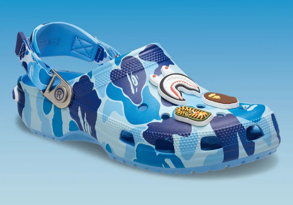 Dép Crocs Classic Clog x A Bathing Ape ABC ‘Camo Blue’ 209627-4TB - Ảnh 3