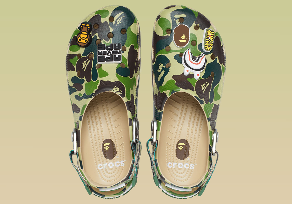 Dép Crocs Classic Clog x A Bathing Ape ABC ‘Camo Green’ 209627-212 - Ảnh 4