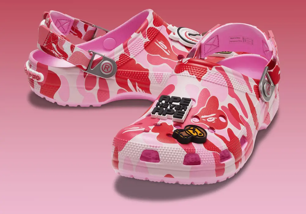 Dép Crocs Classic Clog x A Bathing Ape ABC ‘Camo Pink’ 209627-6I2 - Ảnh 3