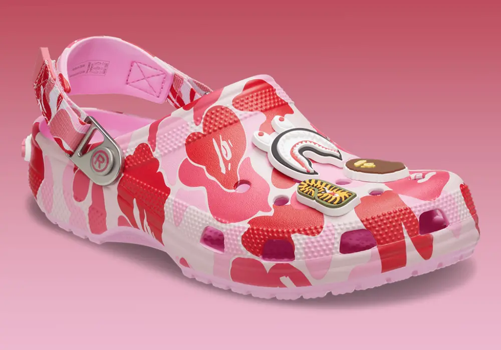 Dép Crocs Classic Clog x A Bathing Ape ABC ‘Camo Pink’ 209627-6I2 - Ảnh 5