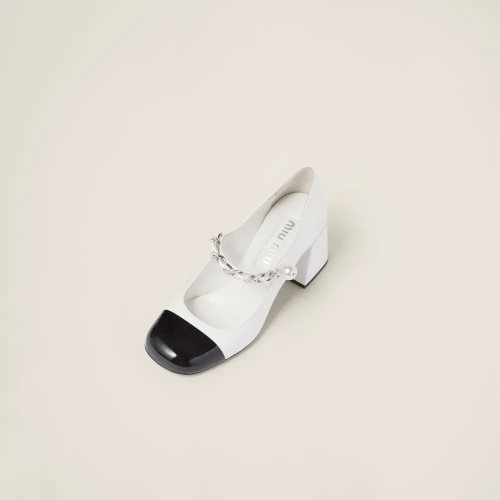 Giày Cao Gót Miu Miu Patent Leather Pumps ‘White’ 5I248D-ZHV-F0964-F-M065 - Ảnh 2