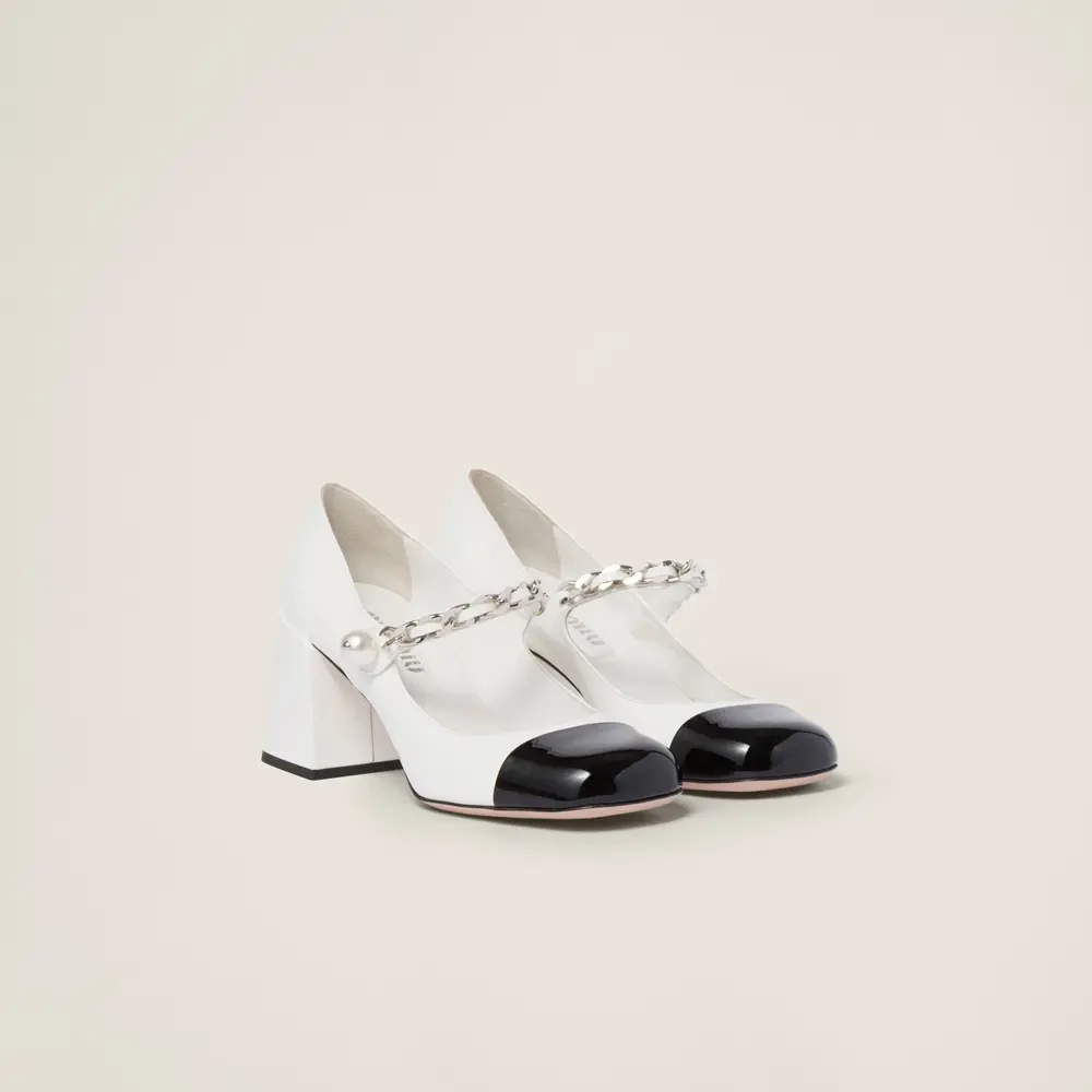 Giày Cao Gót Miu Miu Patent Leather Pumps ‘White’ 5I248D-ZHV-F0964-F-M065 - Ảnh 4