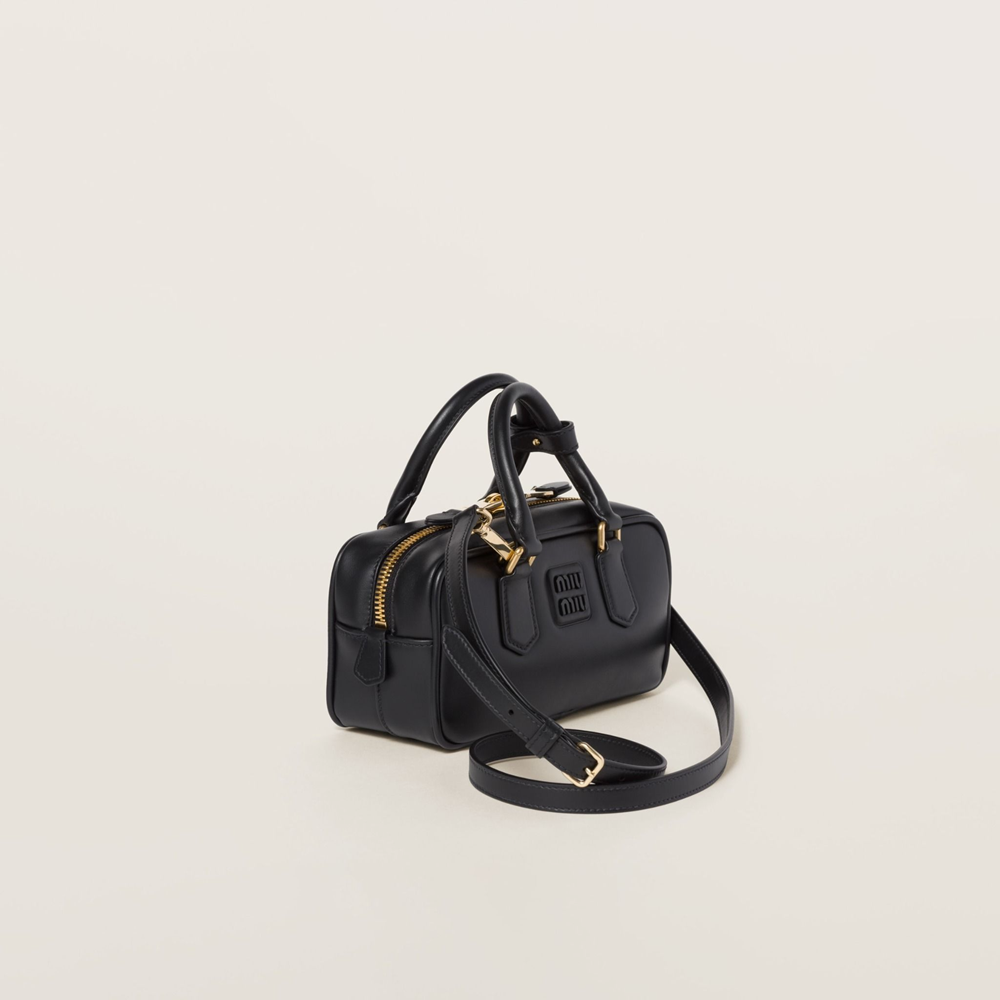 Túi Miu Miu Arcadie Leather Bag ‘Black’ 5BB142-2CR3-F0002-V-OON - Ảnh 2