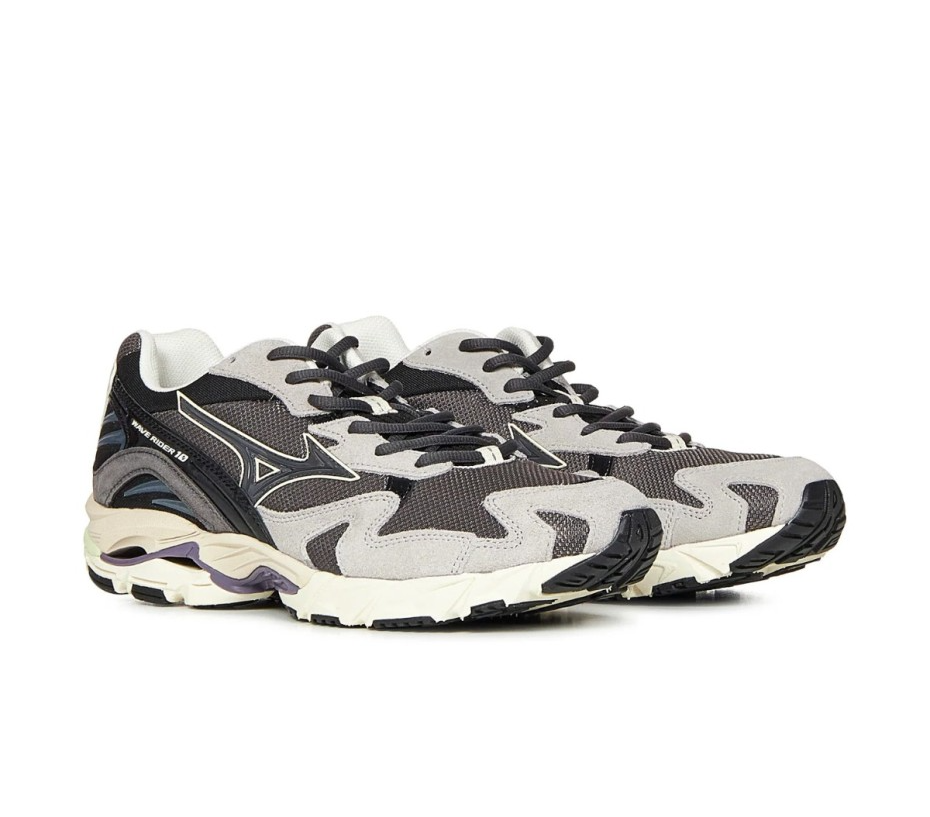 Giày Mizuno Wave Rider 10 ‘Dark Grey Lime Yellow’ D1GA246401 - Ảnh 3