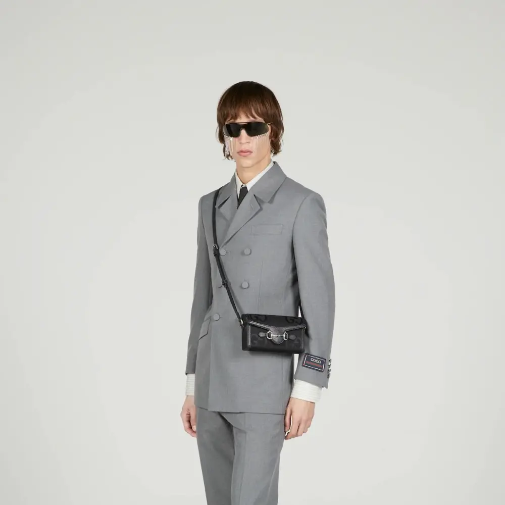 Alternative view of Túi Gucci Horsebit 1955 Jumbo GG Mini Bag ‘Black’ 699296-FABGN-1000