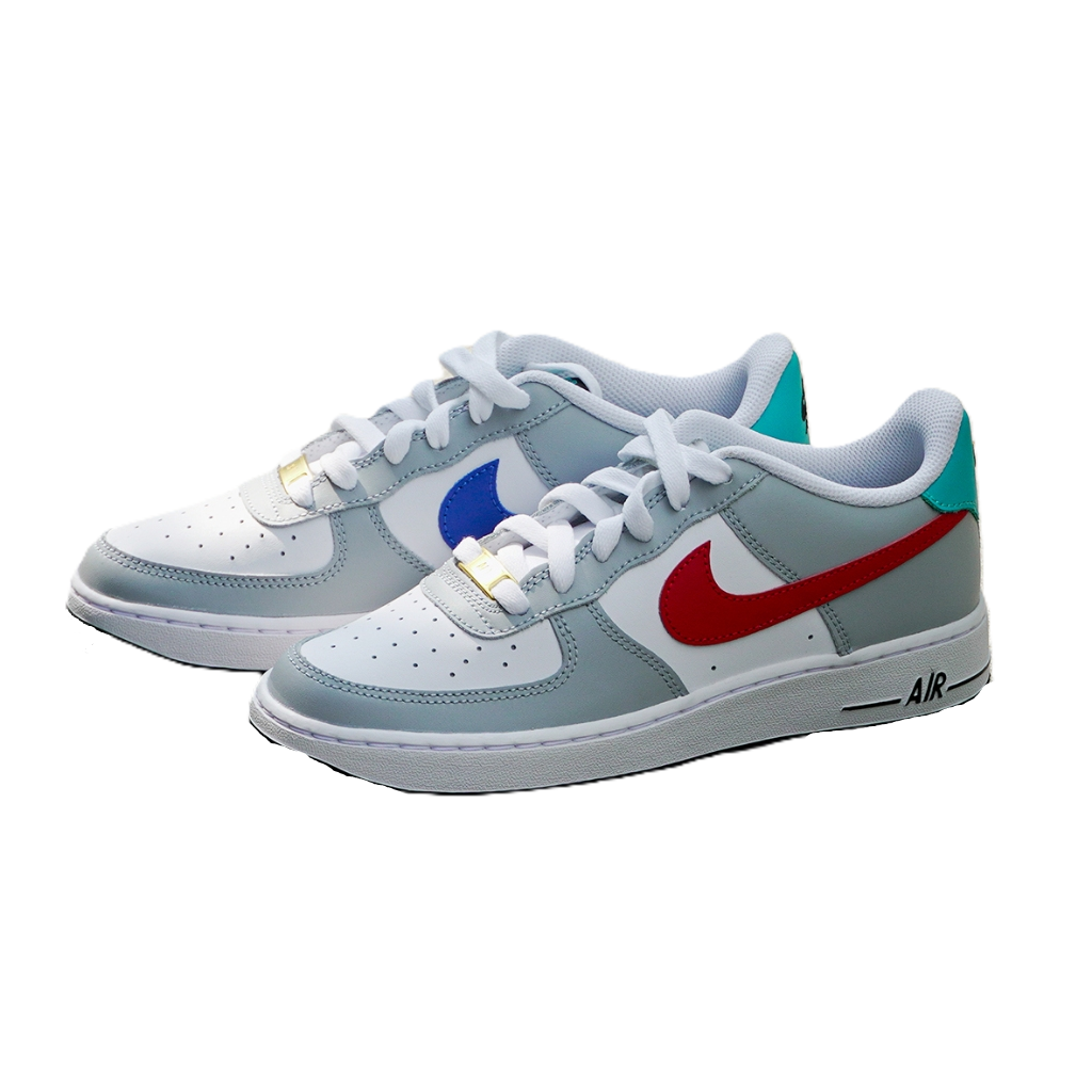 Giày Nike Air Force 1 LE GS 'Grey Red Blue' HF0743-161 - Ảnh 2