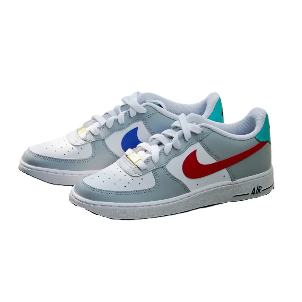 Alternative view of Giày Nike Air Force 1 LE GS 'Grey Red Blue' HF0743-161