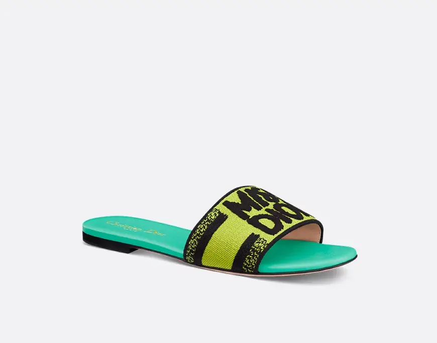 Alternative view of Dép Dior Dway Embroidered ‘Lime’ KCO136EZD-S52H