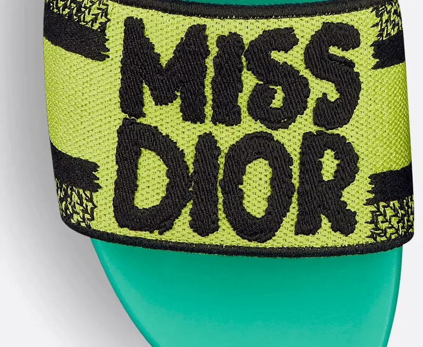 Dép Dior Dway Embroidered ‘Lime’ KCO136EZD-S52H - Ảnh 4