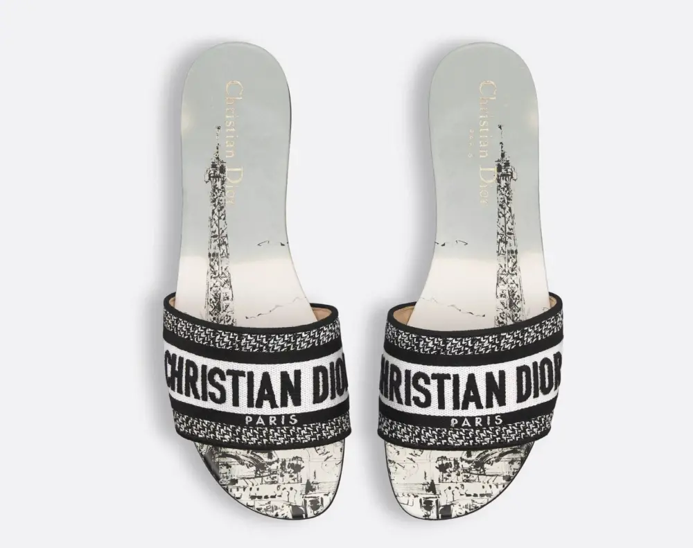 Dép Dior Dway Slide ‘White Black’ KCQ209EIF-S15W - Ảnh 3