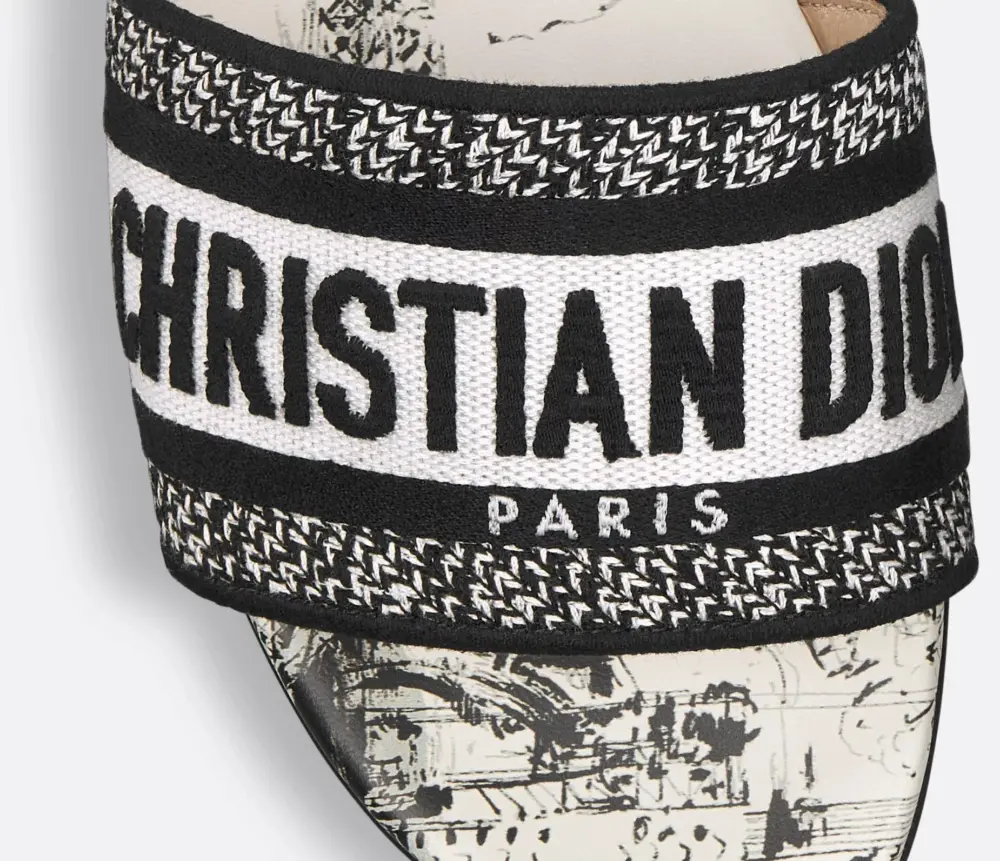 Alternative view of Dép Dior Dway Slide ‘White Black’ KCQ209EIF-S15W
