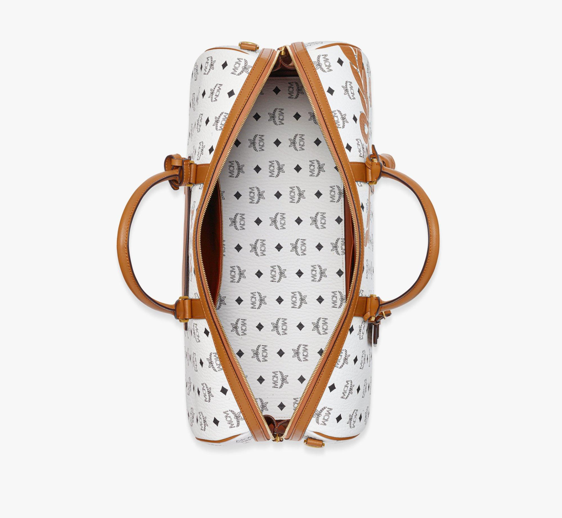 Túi MCM Ottomar Weekender Mega Laurel Visetos ‘White’ MMVESTT02WT001 - Ảnh 6