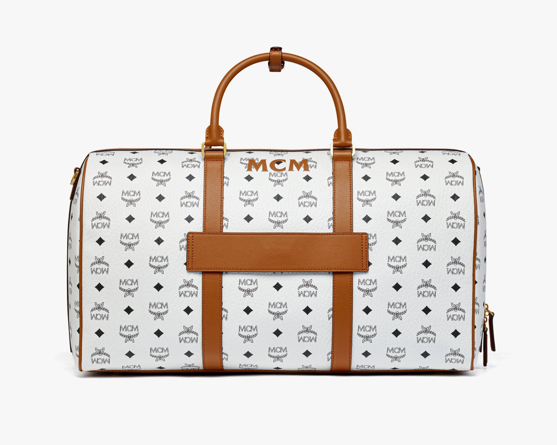 Túi MCM Ottomar Weekender Mega Laurel Visetos ‘White’ MMVESTT02WT001 - Ảnh 4