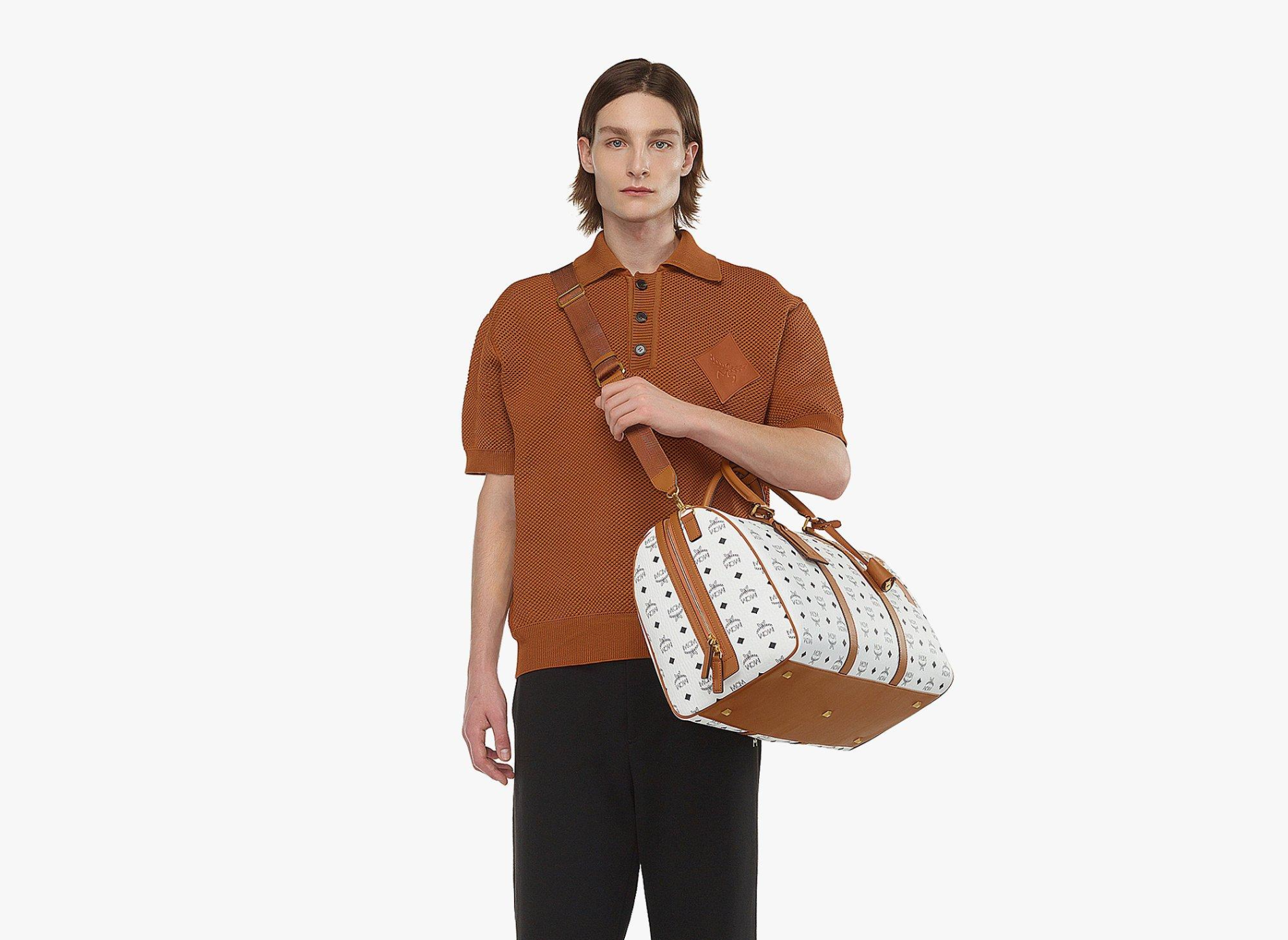 Túi MCM Ottomar Weekender Mega Laurel Visetos ‘White’ MMVESTT02WT001 - Ảnh 3