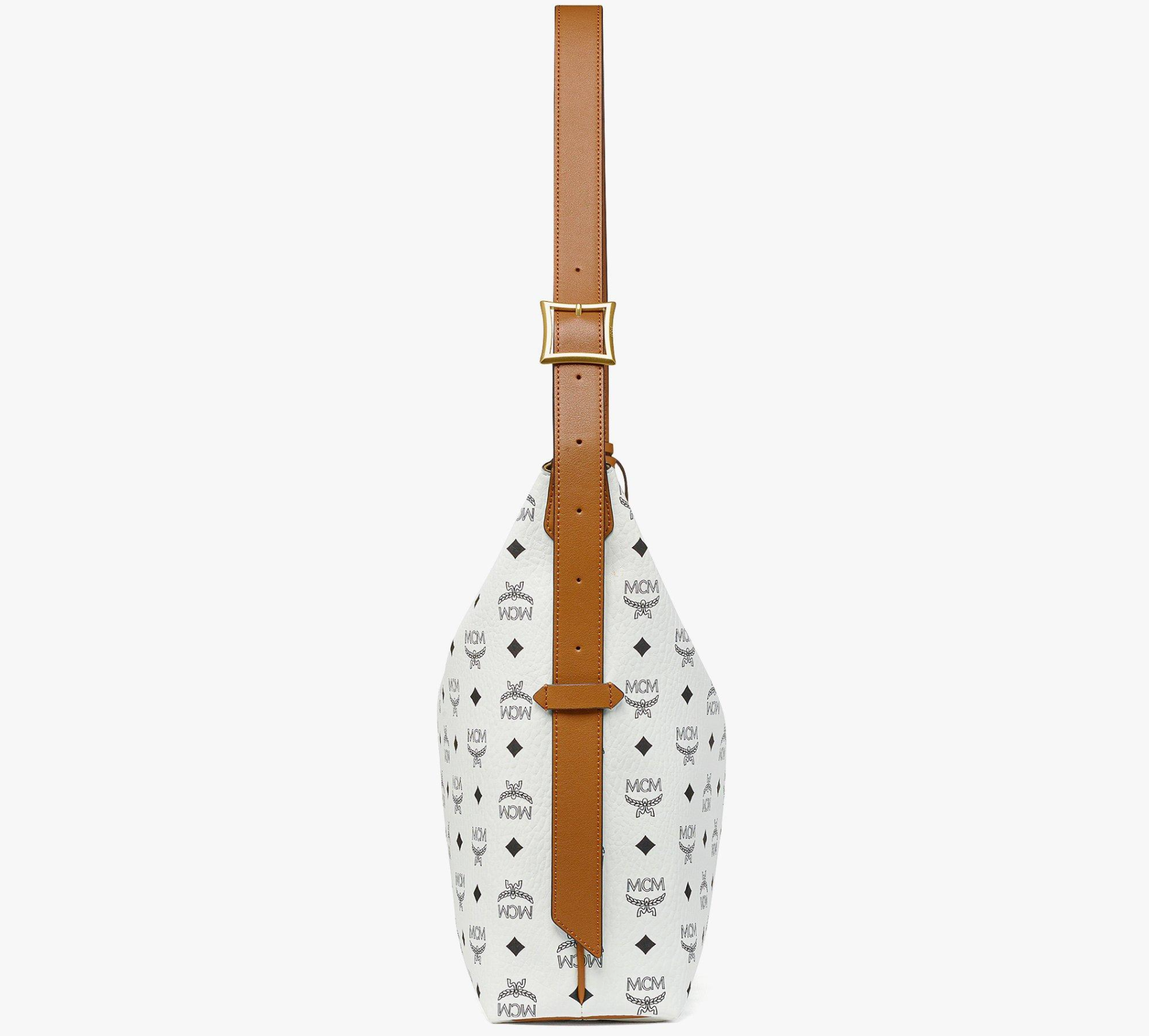 Túi MCM Aren Hobo in Mega Laurel Visetos ‘White’ MWHESTA06WT001 - Ảnh 6