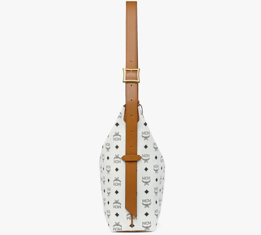 Túi MCM Aren Hobo in Mega Laurel Visetos ‘White’ MWHESTA06WT001 - Ảnh 6