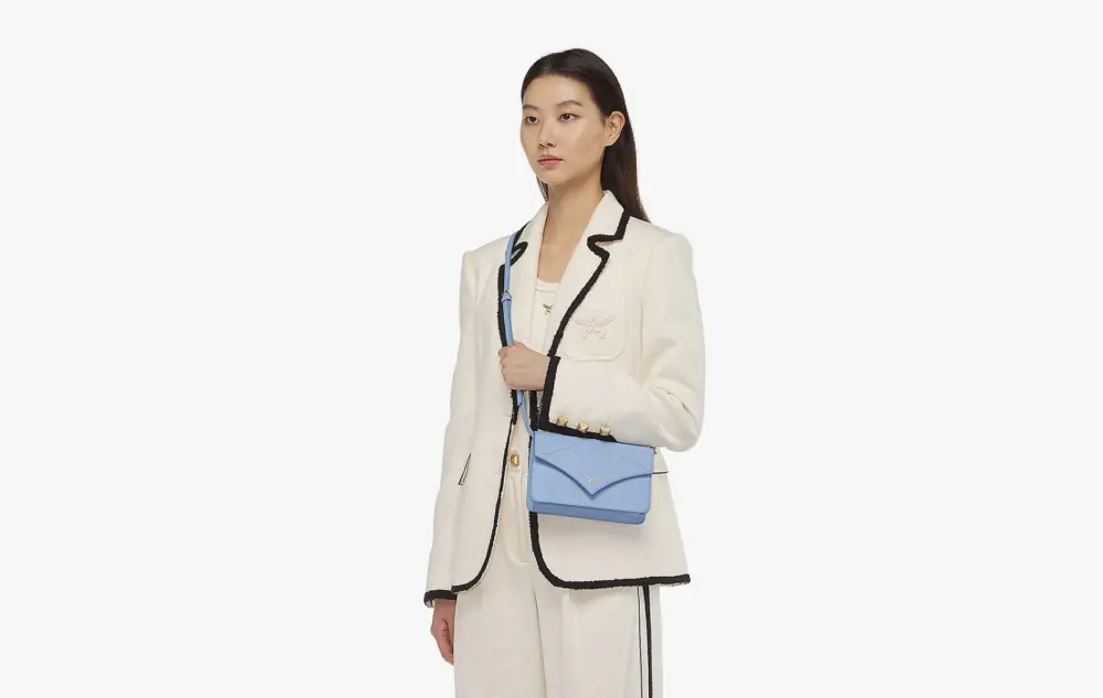Túi MCM Diamond Spanish Calf Leather ‘Della Robbia Blue’ MWRESAK01L8001 - Ảnh 3