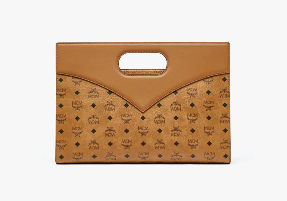 Túi MCM Diamond Tote Visetos Leather Mix ‘Cognac’ MWTESAK01CO001 - Ảnh 6