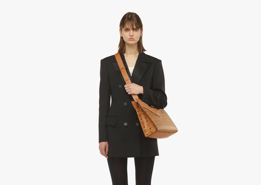 Túi MCM Diamond Tote Visetos Leather Mix ‘Cognac’ MWTESAK01CO001 - Ảnh 3