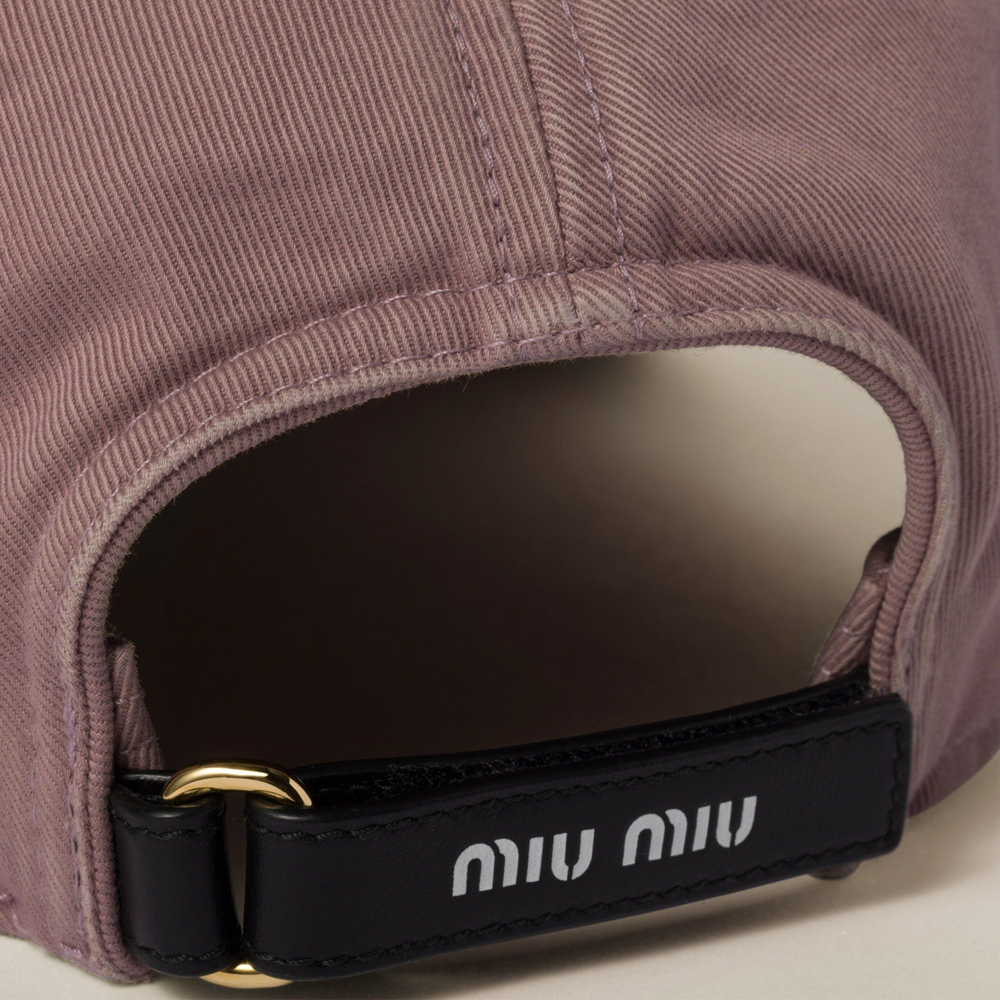 Alternative view of Mũ Miu Miu Drill Baseball Cap ‘Raspberry’ 5HC370-2CR2-F0590
