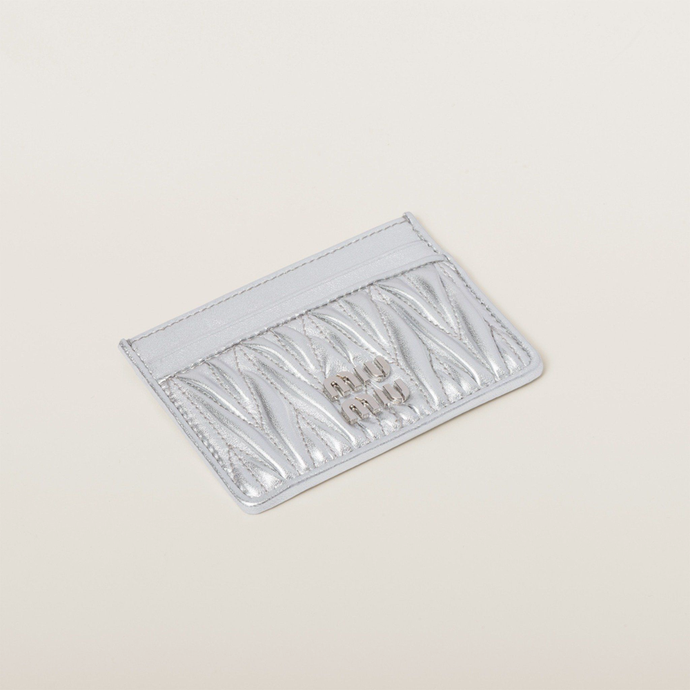 Alternative view of Ví Miu Miu Matelassé Card Holder ‘Silver’ 5MC076-AFPP-F0118