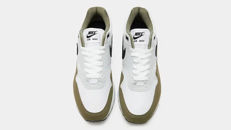 Giày Nike Air Max 1 ‘White Black Medium Olive’ FD9082-102 - Ảnh 7