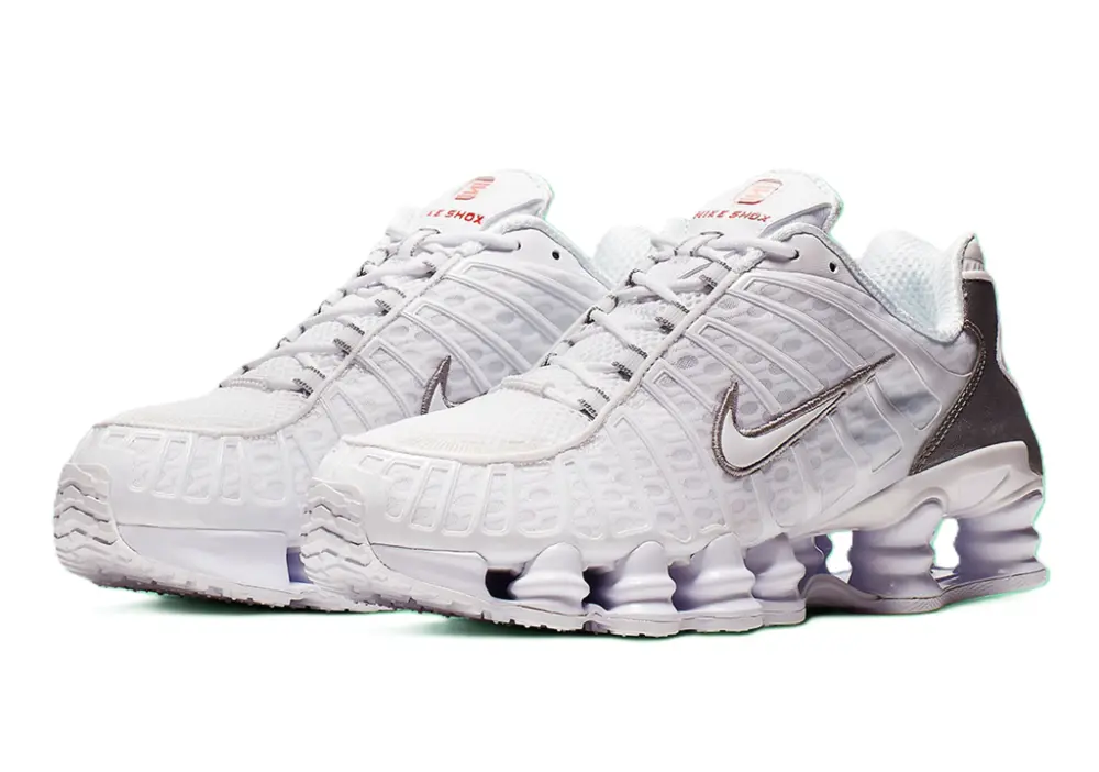 Giày Nike Shox TL 'White Metallic Silver' AV3595-100 - Ảnh 5