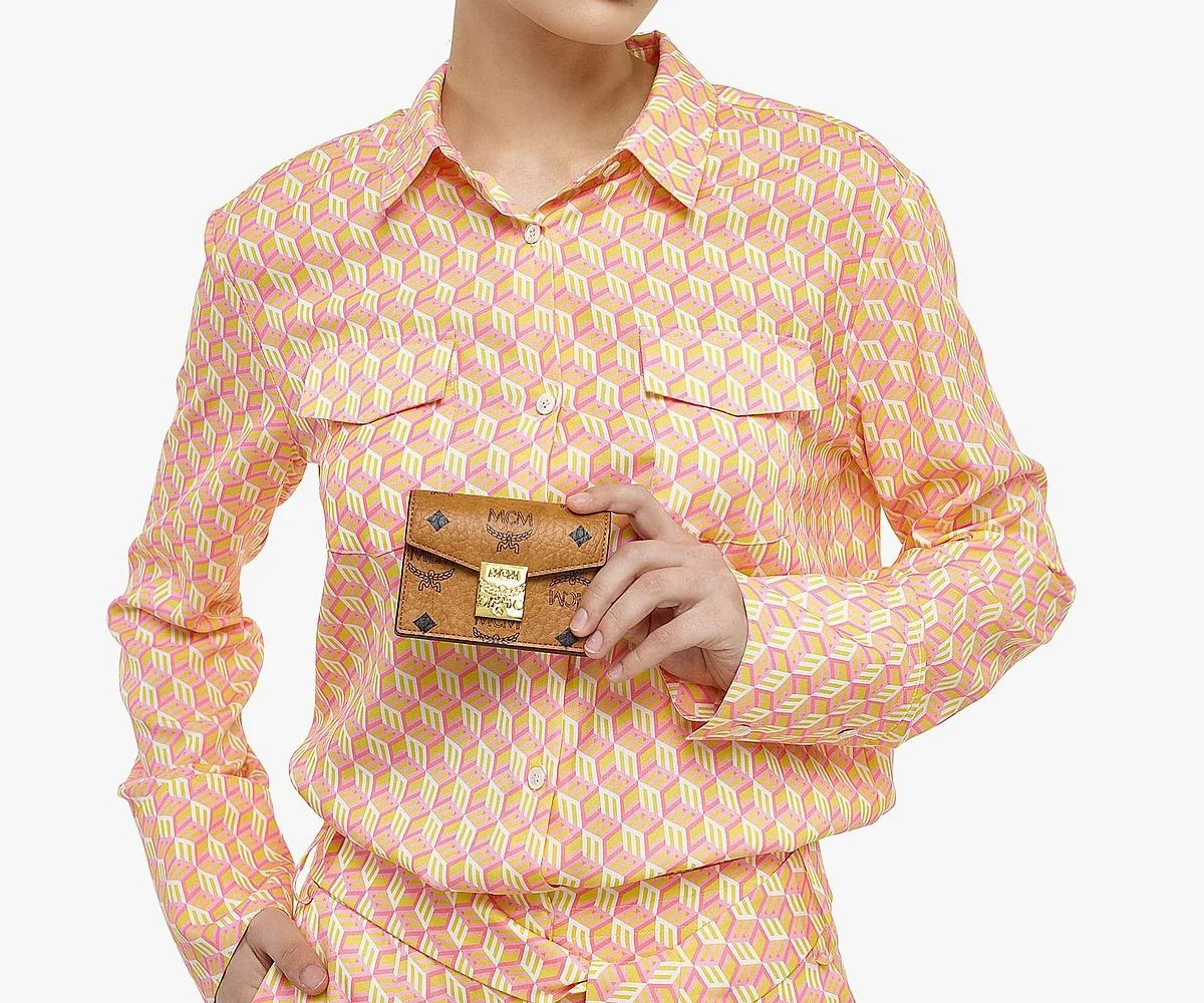 Alternative view of Ví MCM Tracy Accordion Card Holder in Visetos ‘Cognac’ MYAAAPA01CO001