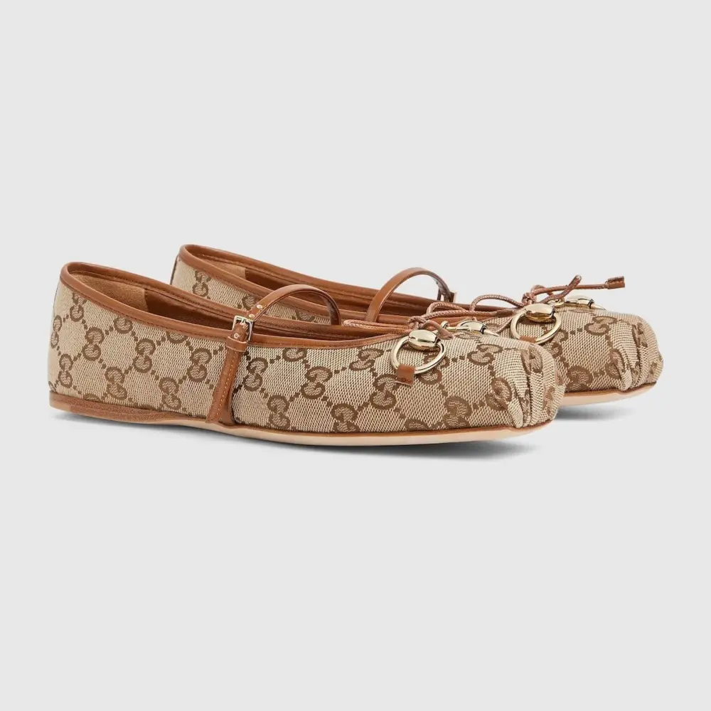 Giày Gucci Horsebit Ballet Flat ‘Beige’ 814321-FAD6C-9745 - Ảnh 4