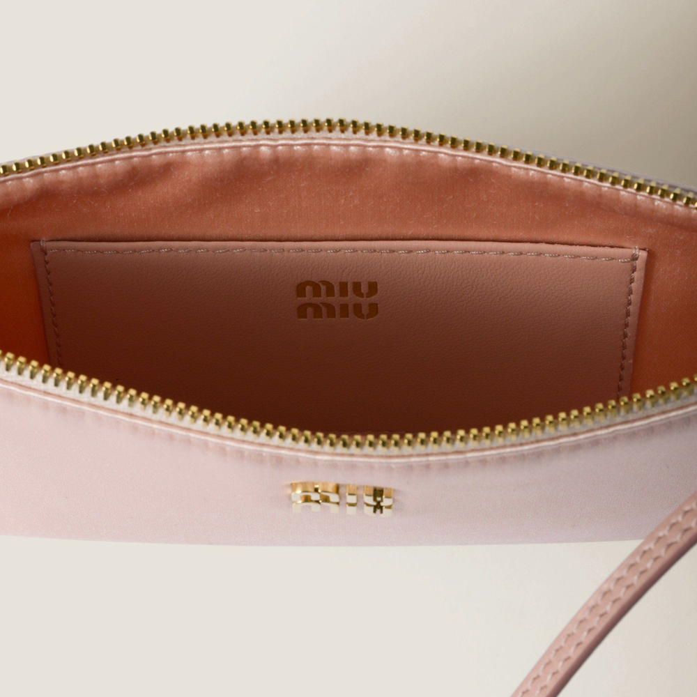 Túi Miu Miu Satin Mini Pouch ‘Orchid Pink’ 5NI007-049-F0615 - Ảnh 3