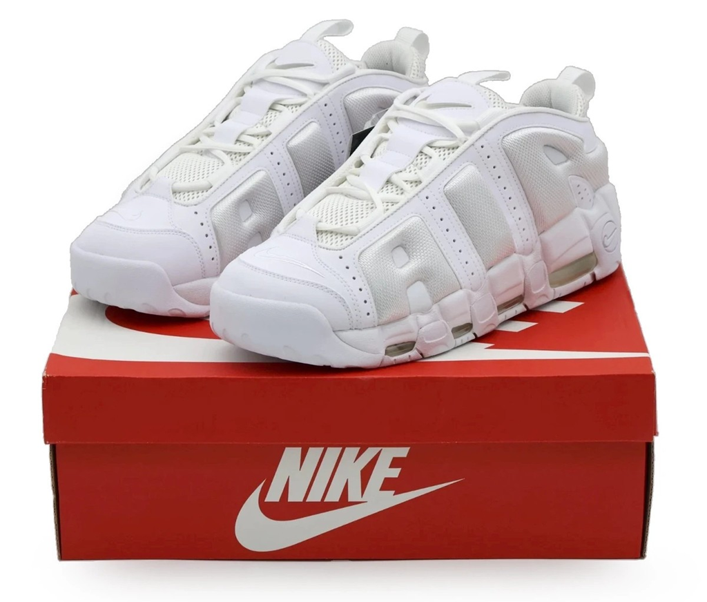 Giày Nike Air More Uptempo Low 'Triple White' FZ3055-100 - Ảnh 3