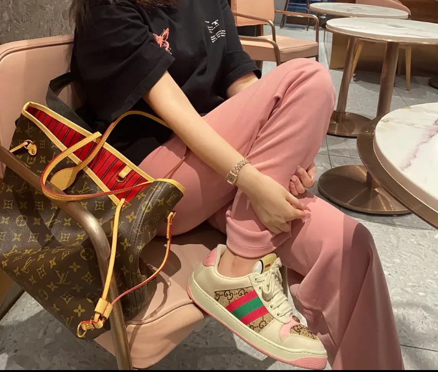 Giày Gucci Screener Crystal ‘Beige’ 677423-9SFR0-2587 - Ảnh 4