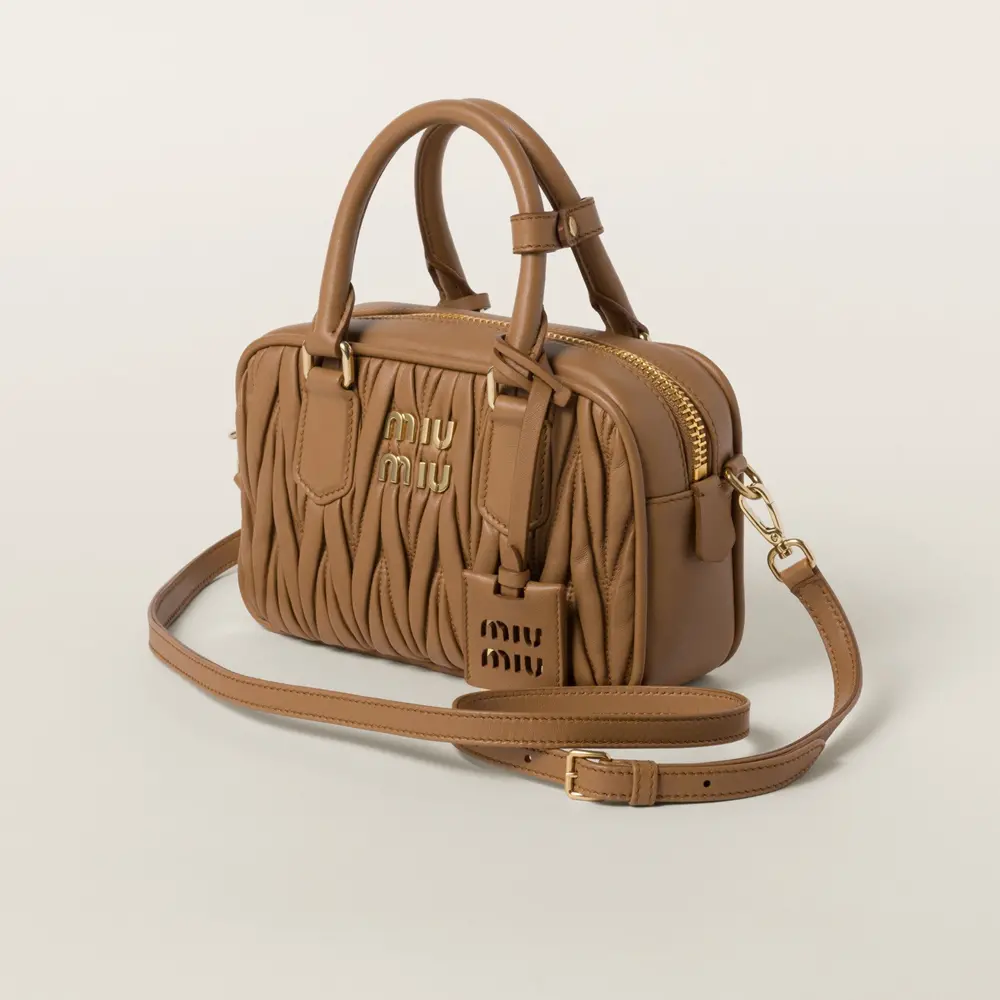 Túi Miu Miu Arcadie Matelassé Bag ‘Caramel’ 5BB123-N88-F098L-V-YON - Ảnh 3