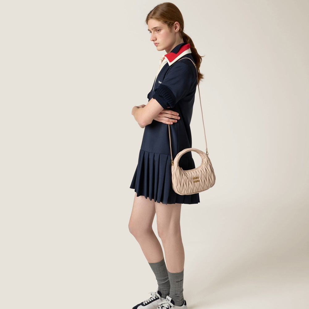 Túi Miu Miu Wander Matelassé Hobo Bag ‘Pink’ 5BC125-N88-F0236-V-OOY - Ảnh 3