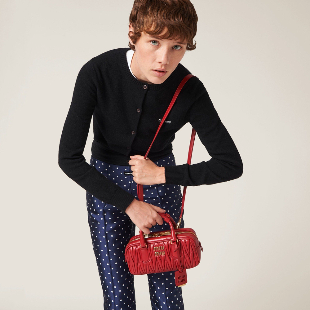 Túi Miu Miu Arcadie Matelassé Bag ‘Red’ 5BB142-AN88-F0011-V-OON - Ảnh 3