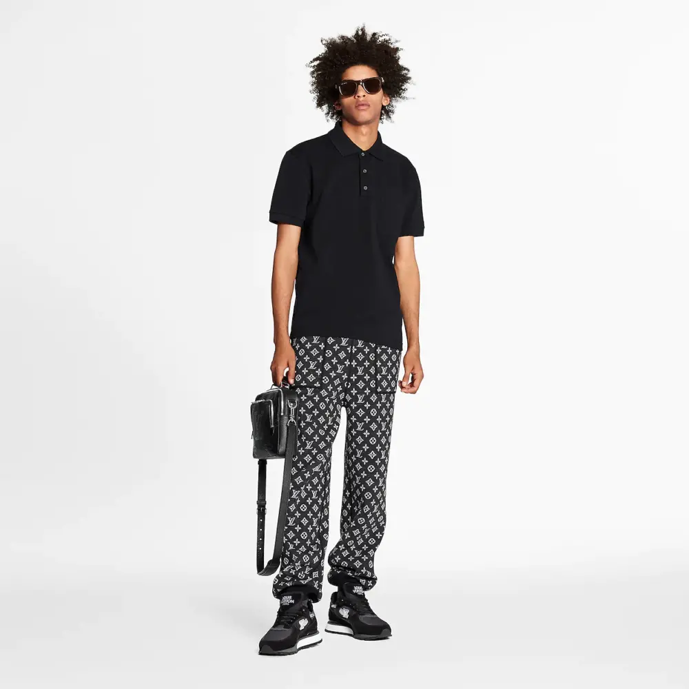 Áo Louis Vuitton Half Damier Polo ‘Black’ 1A8HBZ - Ảnh 4