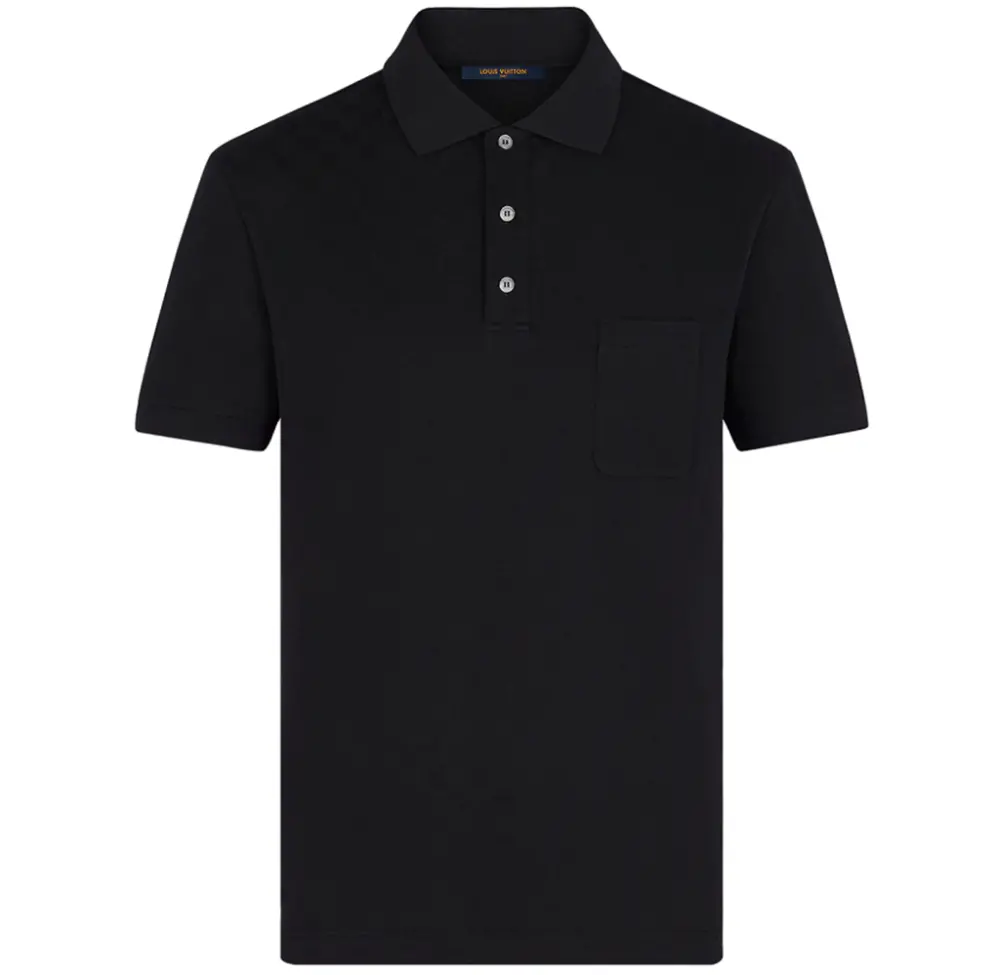 Áo Louis Vuitton Half Damier Polo ‘Black’ 1A8HBZ