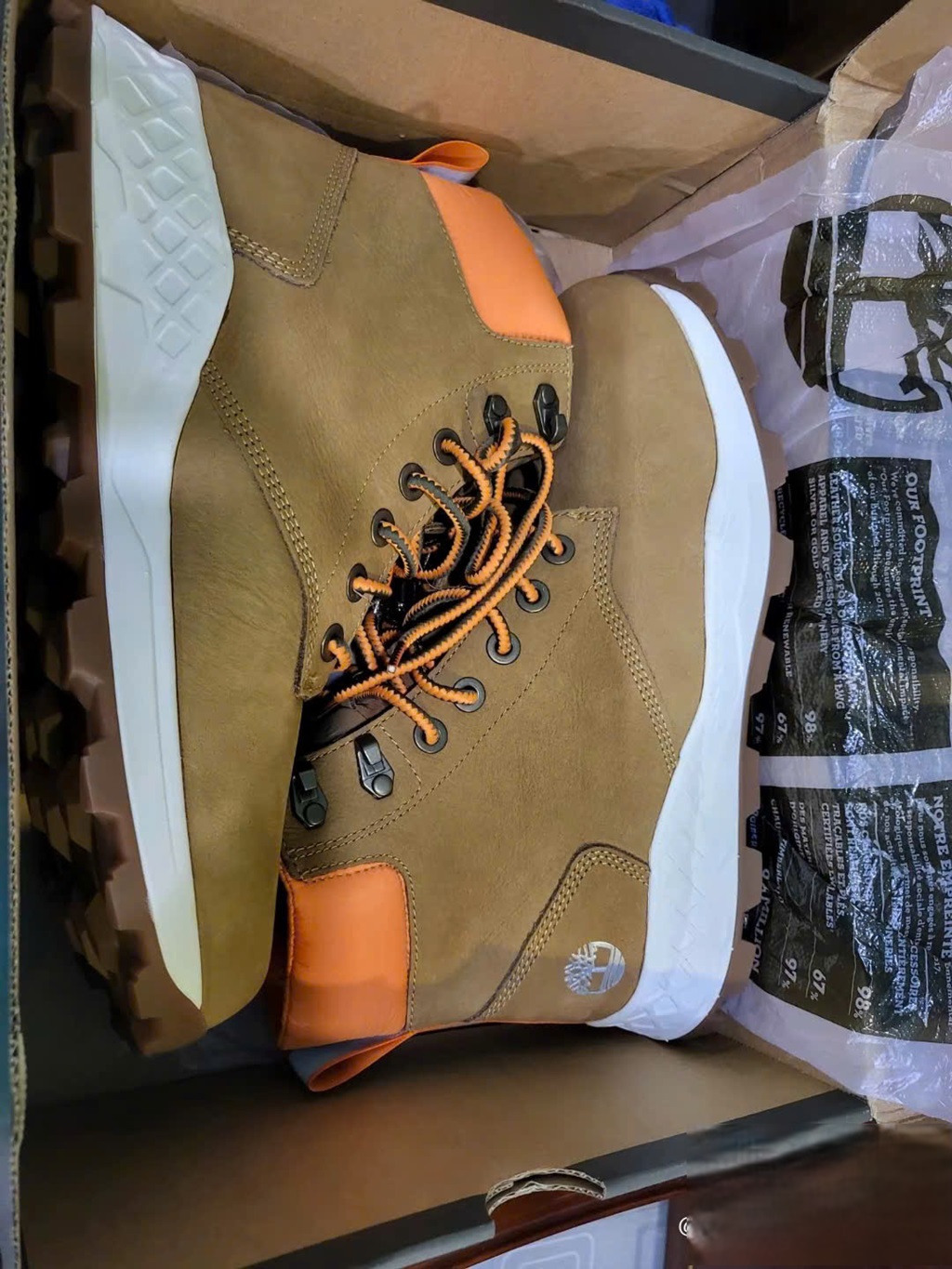 Giày Timberland Treadlight 6 Inch ReBOTL Waterproof Boot 'Wheat Orange' A2DSZW - Ảnh 3