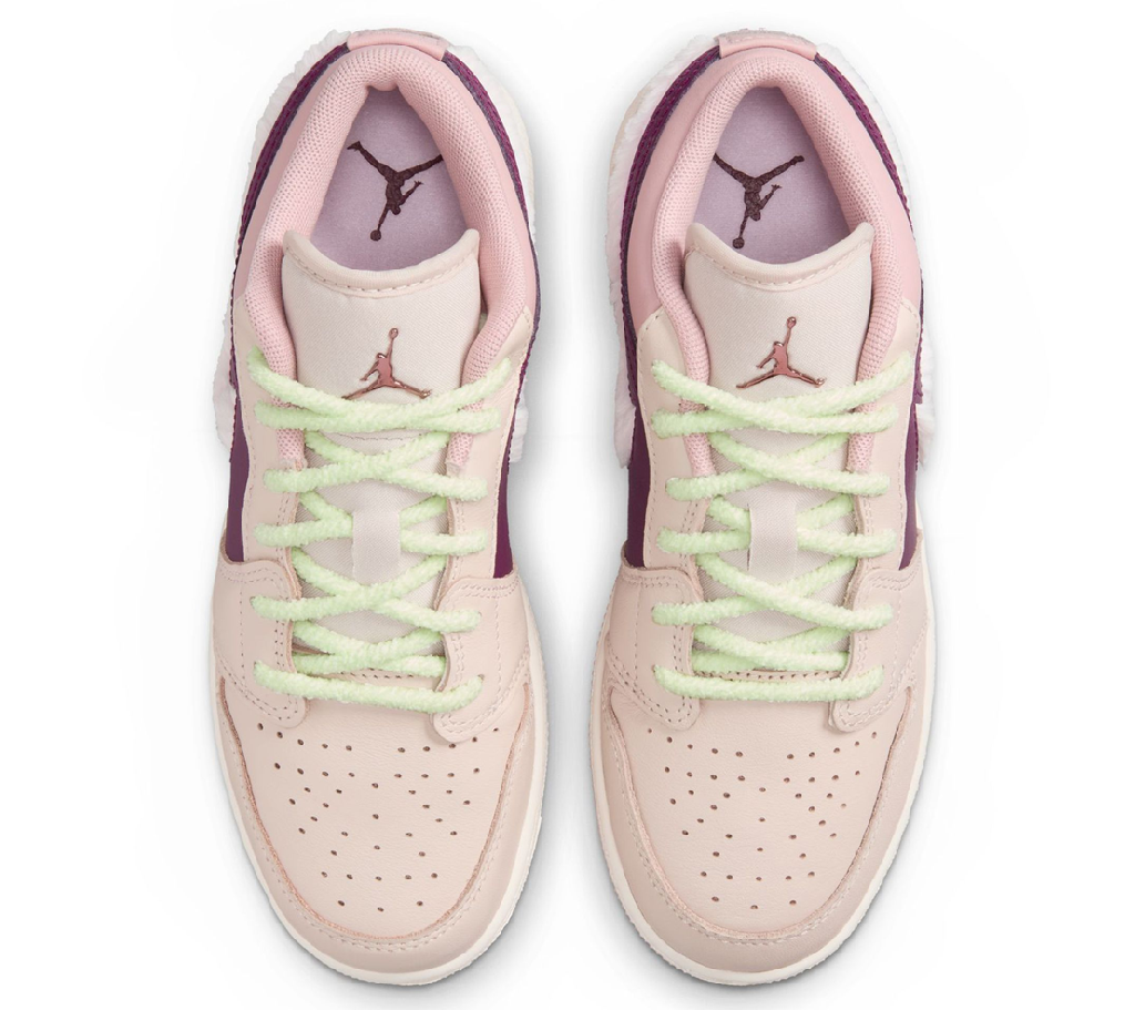 Giày Nike Air Jordan 1 Low SE GS ‘Fur Swoosh’ FZ3928-200 - Ảnh 5