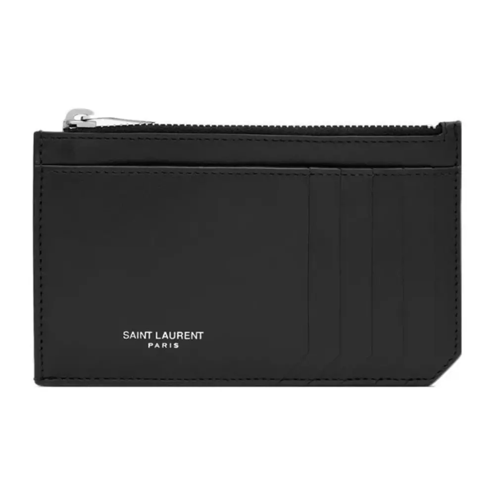 Ví Saint Laurent Paris Fragments Large Zip Card Case 'Black' 7580040U90N1000