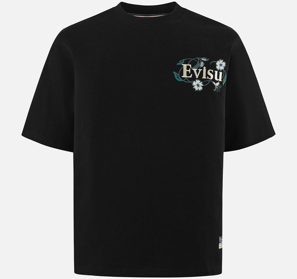Áo Evisu Floral Daicock And Logo Embroidery Loose Fit ‘Black’ 2ESHTM5TS1222LFCT